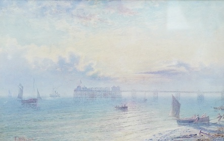 Frederick Miller (fl.1880-1892), watercolour, View of Brighton Chain pier, signed and dated 1876, 21 x 33cm. Condition - good